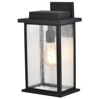 Nuvo Lighting 1 Light Large 15.5" Matte Black Seeded Glass Sullivan Wall Lantern Light Fixture