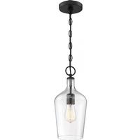 Nuvo Lighting 1 Light Matte Black Finish with Clear Glass Shade Pendant