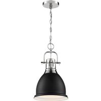 Nuvo Lighting 1 Light Matte Black Finish with Polished Nickel Accents Pendant