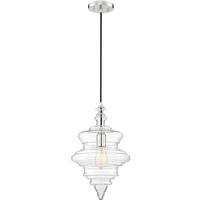 Nuvo Lighting 1 Light Polished Nickel Finish with Clear Glass Shade Pendant