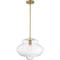 Nuvo Lighting 1 Light Burnished Brass Finish with Clear Glass Shade Pendant