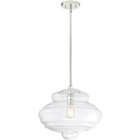 Nuvo Lighting 1 Light Polished Nickel Finish with Clear Glass Shade Pendant
