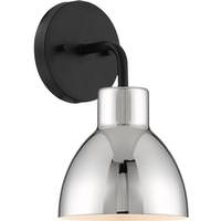 Nuvo Lighting 1 Light Matte Matte Black / Polished Nickel Finish Vanity Light Fixture