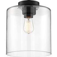 Nuvo Lighting 1 Light Matte Black Finish Clear Glass Shade Vanity Ceiling Fixture