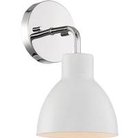 Nuvo Lighting 1 Light Polished Nickel Finish White Shade Vanity Light Fixture