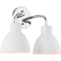 Nuvo Lighting 2 Light Polished Nickel Finish White Shade Vanity Light Fixture