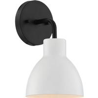 Nuvo Lighting 1 Light Matte Black Finish Matte White Shade Vanity Light Fixture
