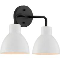 Nuvo Lighting 2 Light Matte Black Finish Matte White Shade Vanity Light Fixture