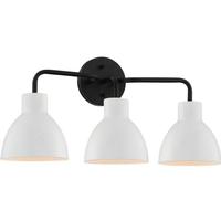 Nuvo Lighting 3 Light Matte Black Finish Matte White Shade Vanity Light Fixture