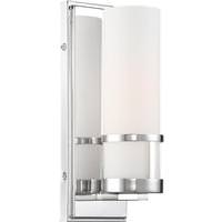 Nuvo Lighting 1 Light Polished Nickel Finish Etched Opal Glass Shade Vanity Light Fixture
