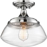 Nuvo Lighting 1 Light Polished Nickel Finish Clear Glass Shade Vanity Ceiling Fixture