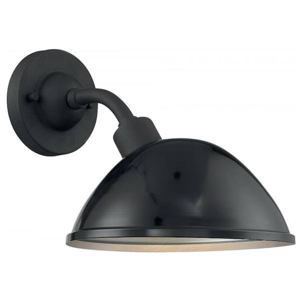 1 Light 120 volt Gloss Black Outdoor Wall Sconce