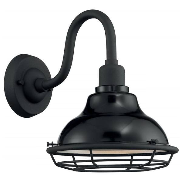1 Light 120 volt Gloss Black Outdoor Wall Sconce