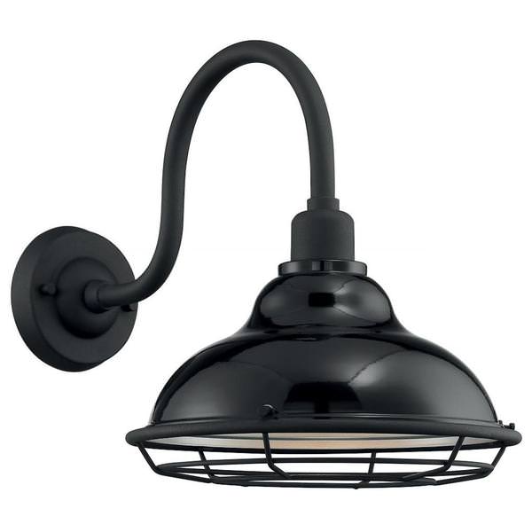 1 Light 120 volt Gloss Black Outdoor Wall Sconce