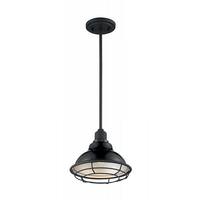Nuvo Lighting 1 Light 120 volt Gloss Black with Silver Accents Pendant Light Fixture