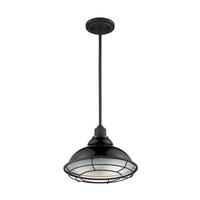 Nuvo Lighting 1 Light 120 volt Gloss Black with Silver Accents Pendant Light Fixture