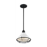 Nuvo Lighting 1 Light 120 volt Gloss White with Black Accents Pendant Light Fixture