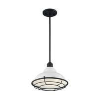 Nuvo Lighting 1 Light 120 volt Gloss White with Black Accents Pendant Light Fixture