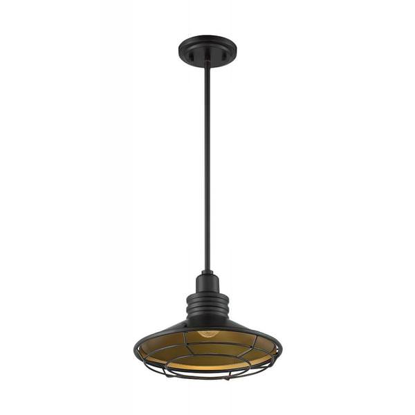 1 Light 120 volt Dark Bronze with Gold Accents Pendant Light Fixture