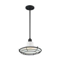 Nuvo Lighting 1 Light 120 volt Gloss White with Black Accents Pendant Light Fixture