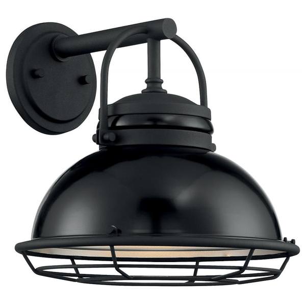 1 Light 120 volt Gloss Black Outdoor Wall Sconce