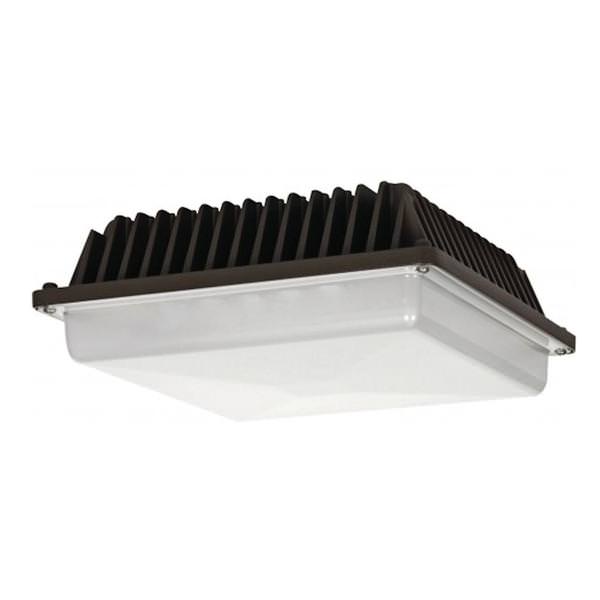 58 watt 120/277 volt 5000K Daylight Bronze LED Square Surface Canopy Fixture