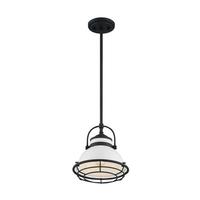 Nuvo Lighting 1 Light 120 volt Gloss White with Black Accents Pendant Light Fixture