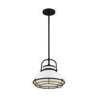 Nuvo Lighting 1 Light 120 volt Gloss White with Black Accents Pendant Light Fixture