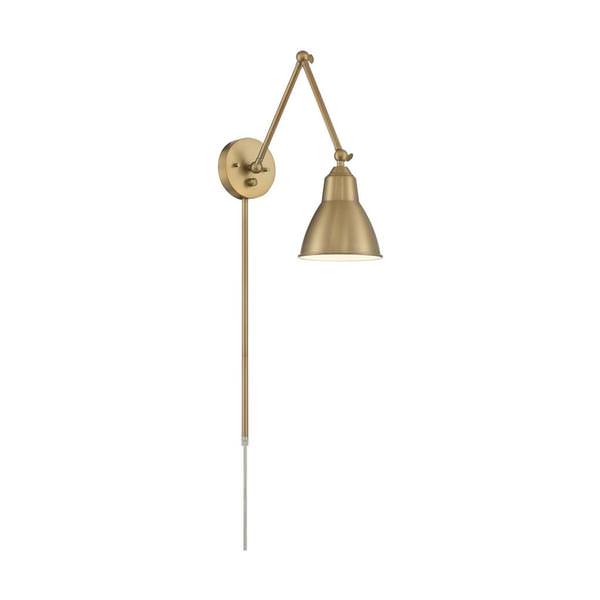 1 Light 120 volt Burnished Brass Swing Arm Lamp
