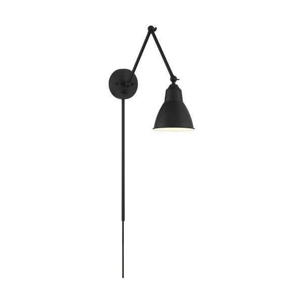1 Light 120 volt Matte Black Swing Arm Lamp