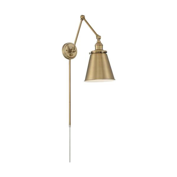 1 Light 120 volt Burnished Brass Swing Arm Lamp