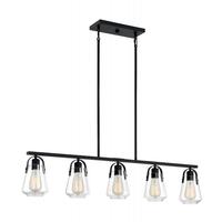 Nuvo Lighting 5 Light 120 volt Matte Black Pendant Light Fixture