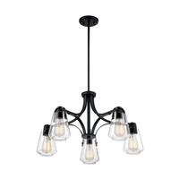 Nuvo Lighting 5 Light 120 volt Matte Black Chandelier Light Fixture