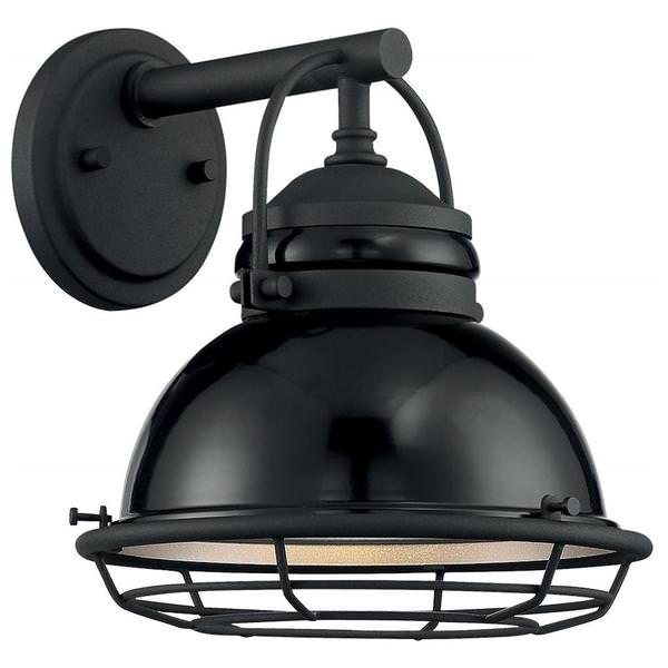 1 Light 120 volt Gloss Black Outdoor Wall Sconce