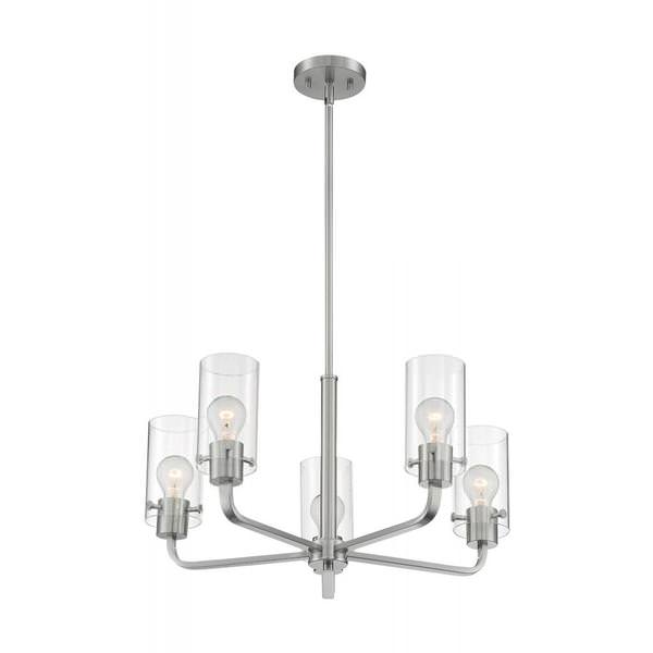 5 Light 120 volt Brushed Nickel Chandelier