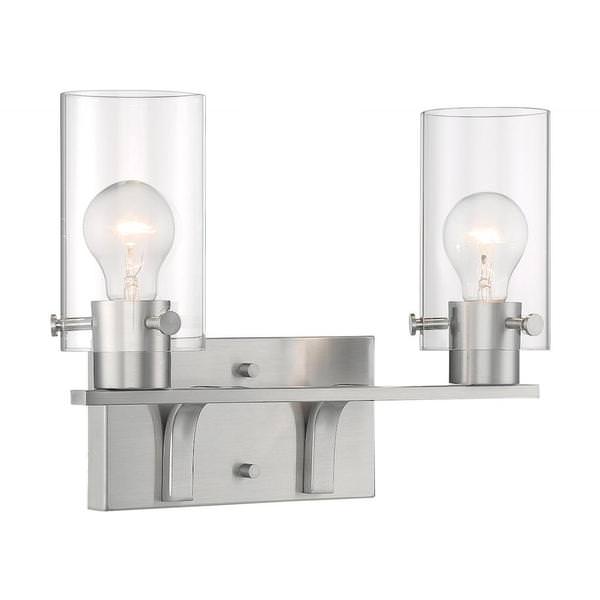 2 Light 120 volt Brushed Nickel Vanity Light Fixture