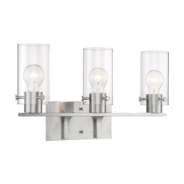 3 Light 120 volt Brushed Nickel Vanity Light Fixture