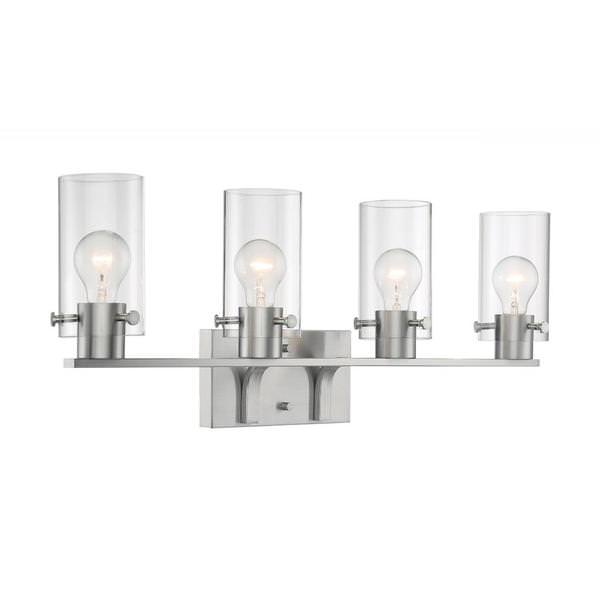 4 Light 120 volt Brushed Nickel Vanity Light Fixture