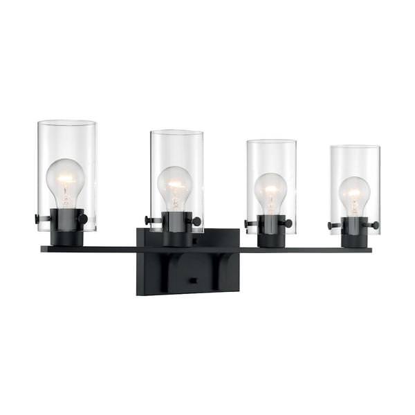 4 Light 120 volt Matte Black Vanity Light Fixture