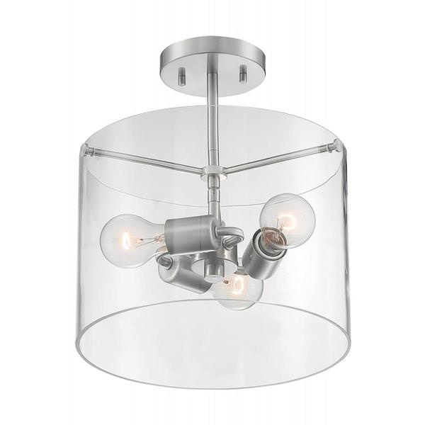 3 Light 120 volt Brushed Nickel Ceiling Light Fixture