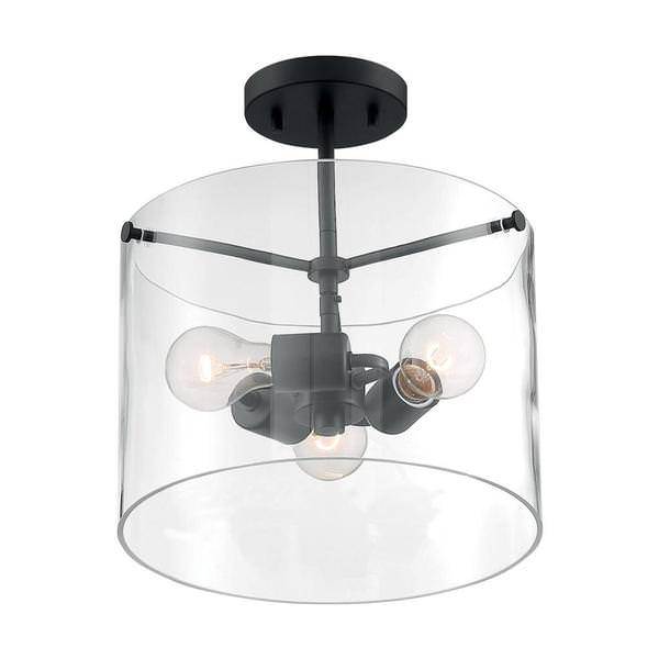 3 Light 120 volt Matte Black Ceiling Light Fixture