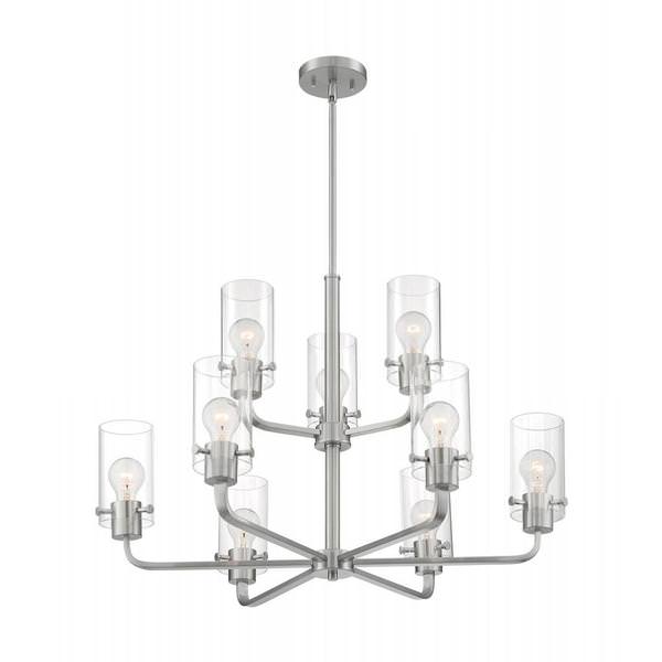 9 Light 120 volt Brushed Nickel Chandelier
