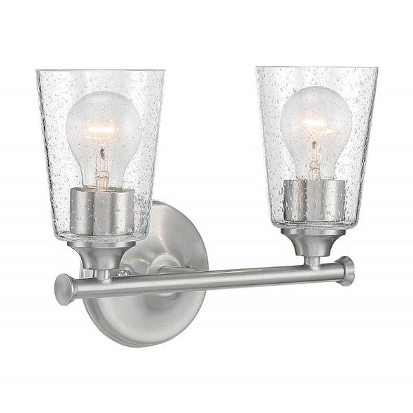 2 Light 120 volt Brushed Nickel Vanity Light Fixture