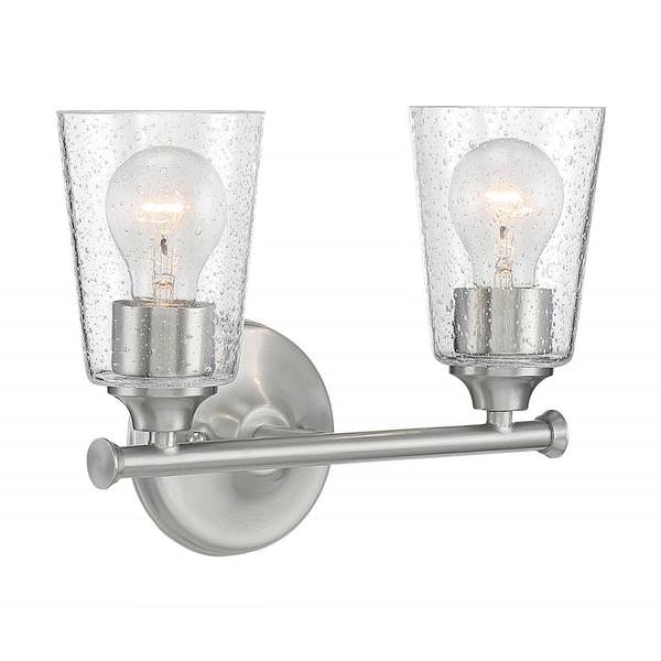 2 Light 120 volt Brushed Nickel Vanity Light Fixture