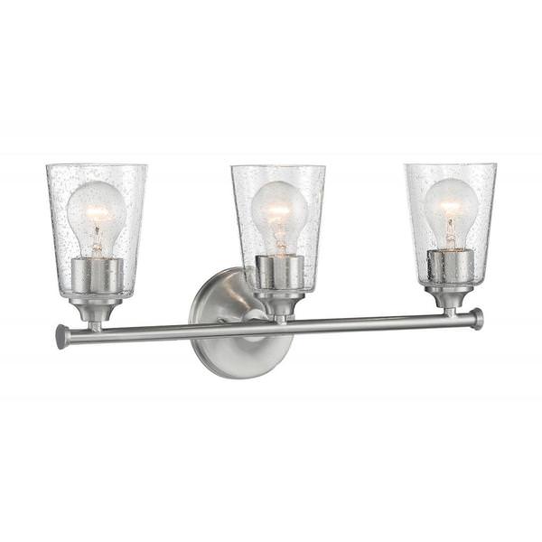 3 Light 120 volt Brushed Nickel Vanity Light Fixture