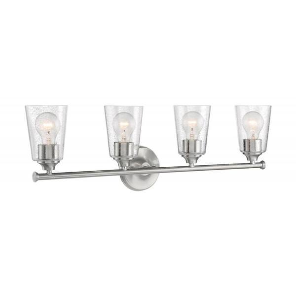 4 Light 120 volt Brushed Nickel Vanity Light Fixture