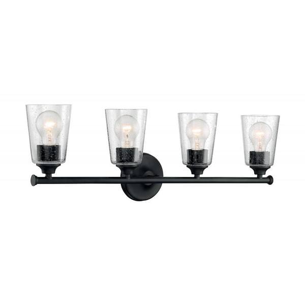 4 Light 120 volt Matte Black Vanity Light Fixture