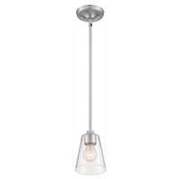 Nuvo Lighting 1 Light 120 volt Brushed Nickel Indoor Mini Pendant Light Fixture