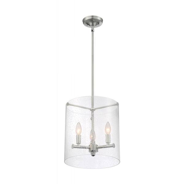 3 Light 120 volt Brushed Nickel Accents Pendant Light Fixture