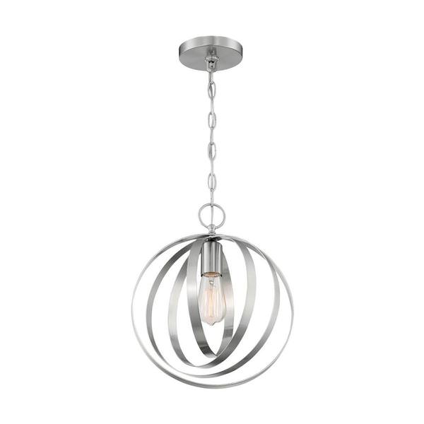 1 Light 120 volt Brushed Nickel Pendant Light Fixture